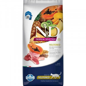 FARMINA N&D CAT LG TROPICAL LAMB NEUTERED kaķu barība Jērs 10kg